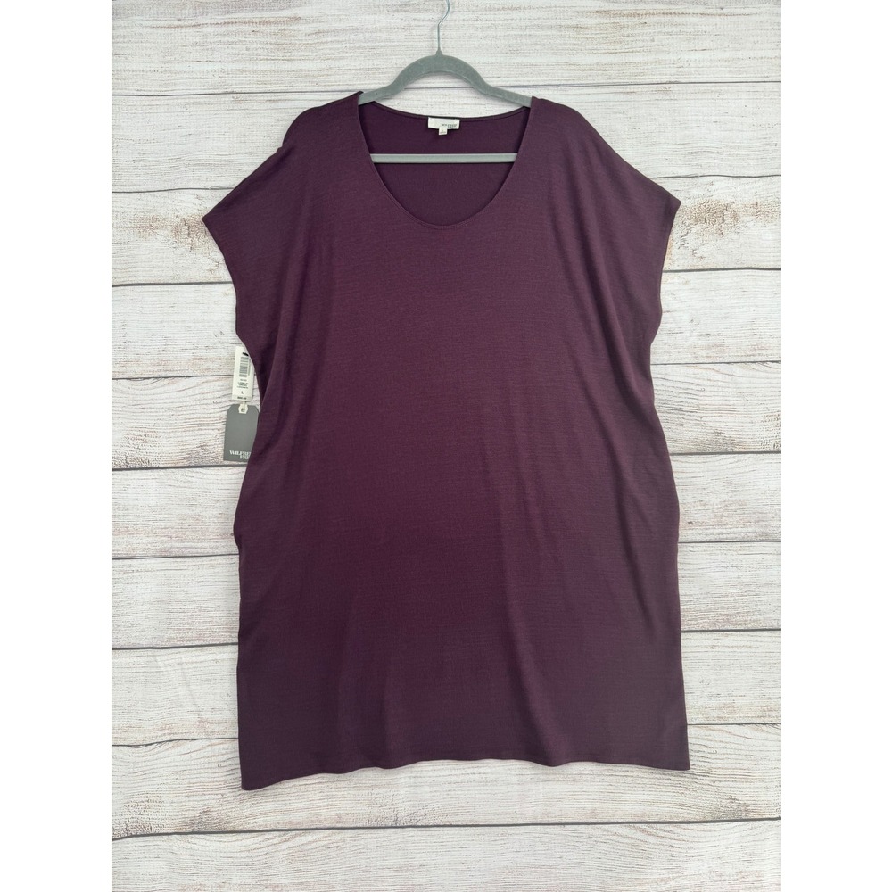 Wilfred Free Lorelei Dress Women Large Cardamon Purple Oversized Jersey Knit NWT
